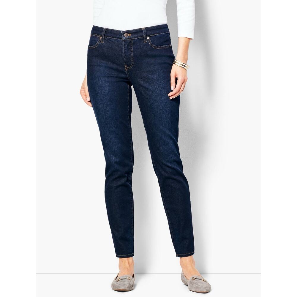 Talbots Flawless Slim Ankle High-Rise Stretch Jeans in Dark Indigo